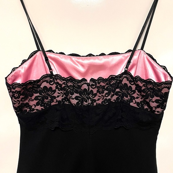 Vintage Express Silk Slip Dress Womens SZ 12 Lace Ruffle Whimsygoth Fairy Grunge - Picture 6 of 15